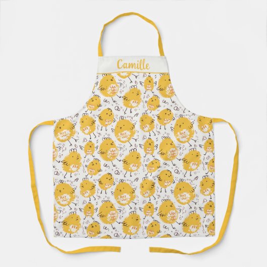 Speels geel kuiken Boerderij ontwerp Schort (Voorkant)
