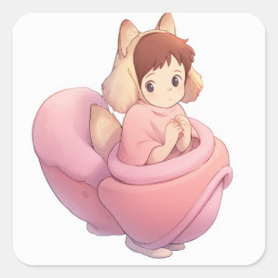 Speels geïnspireerd design vierkante sticker