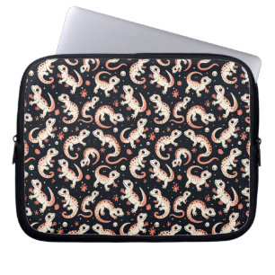 speels gekko-patroon laptop sleeve