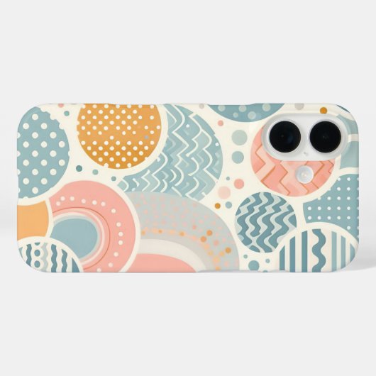 Speels geometrisch doedelpatroon Case-Mate iPhone case (Achterkant (horizontaal))