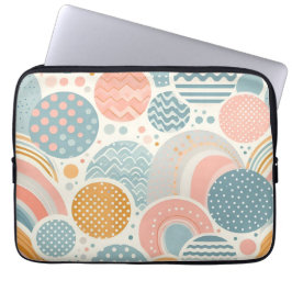 Speels geometrisch doedelpatroon laptop sleeve
