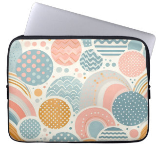 Speels geometrisch doedelpatroon laptop sleeve