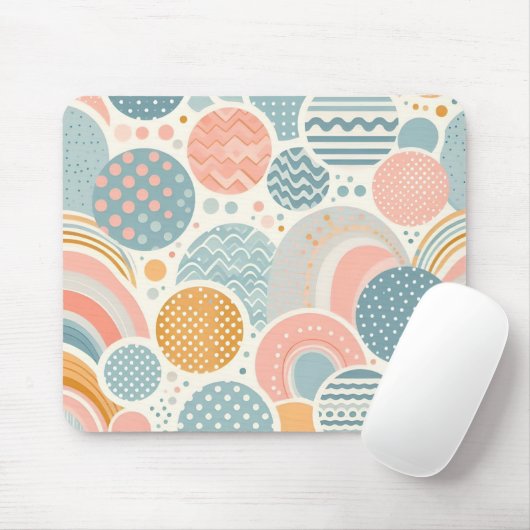 Speels geometrisch doedelpatroon muismat (Met muis)
