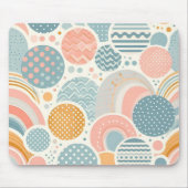 Speels geometrisch doedelpatroon muismat (Voorkant)