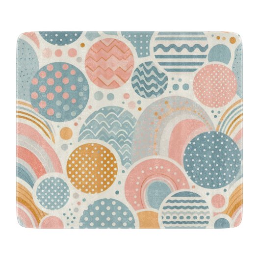 Speels geometrisch doedelpatroon snijplank (Voorkant)