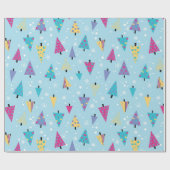 Speels geometrisch kerstboompatroon cadeaupapier (Vlak)