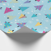 Speels geometrisch kerstboompatroon cadeaupapier (Hoek)