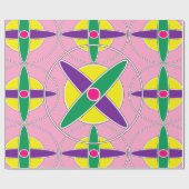 Speels geometrisch kruispatroon cadeaupapier (Vlak)