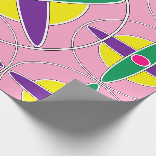 Speels geometrisch kruispatroon cadeaupapier (Hoek)