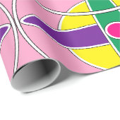 Speels geometrisch kruispatroon cadeaupapier (Rol Hoek)