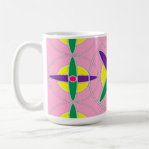 Speels geometrisch kruispatroon koffiemok