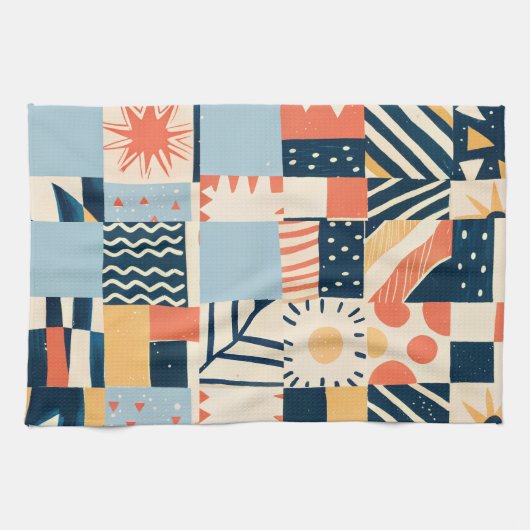Speels geometrisch patroon theedoek (Horizontaal)