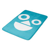 Speels gezicht minimaal grappig azuurblauw badmat (Gekanteld)