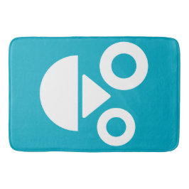 Speels gezicht minimaal grappig azuurblauw badmat