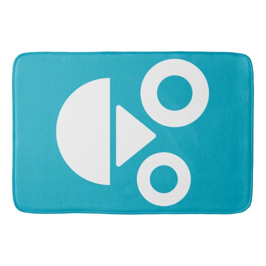 Speels gezicht minimaal grappig azuurblauw badmat (Voorkant)