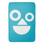 Speels gezicht minimaal grappig azuurblauw badmat (Voorkant Verticaal)