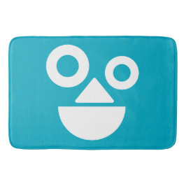 Speels gezicht minimaal grappig azuurblauw badmat