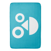 Speels gezicht minimaal grappig azuurblauw badmat (Voorkant Verticaal)