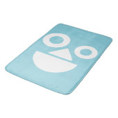 Speels gezicht minimaal grappig blauw badmat (Gekanteld)