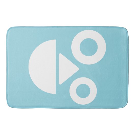 Speels gezicht minimaal grappig blauw badmat (Voorkant)