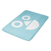 Speels gezicht minimaal grappig blauw badmat (Gekanteld)