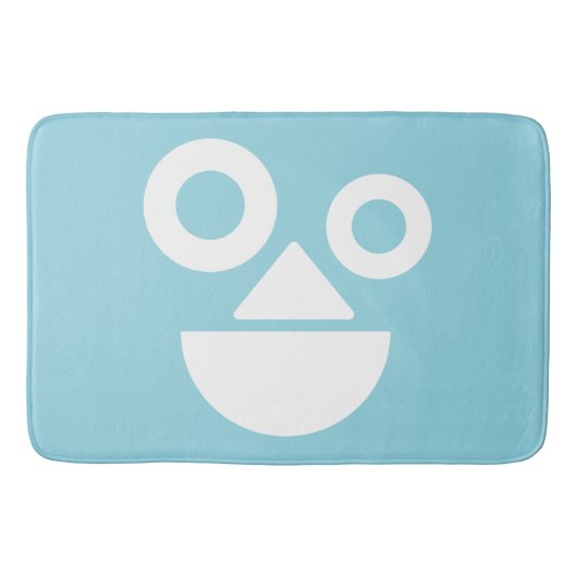 Speels gezicht minimaal grappig blauw badmat (Voorkant)