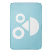 Speels gezicht minimaal grappig blauw badmat (Voorkant Verticaal)