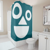 Speels gezicht minimaal grappig douchegordijn (In situ)