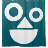 Speels gezicht minimaal grappig douchegordijn (Voorkant)