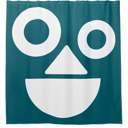 Speels gezicht minimaal grappig douchegordijn (Voorkant)