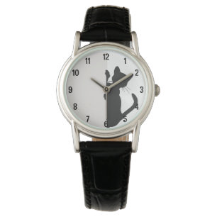 Speels gluren kitty kat - licht horloge