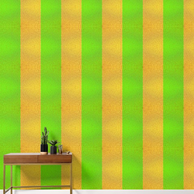 Speels Goud en Groen Textured Behang (Hal)