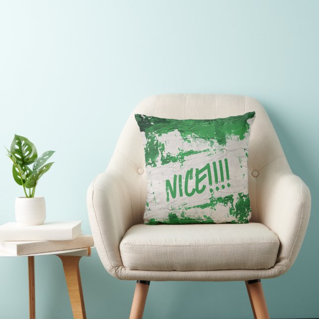 Speels Groen "LEUK!!" Sierkussens Kussen (Stoel)