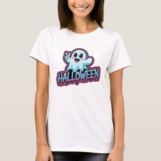 Speels Halloween spookontwerp T-shirt (Voorkant)
