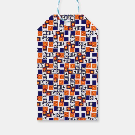 speels Halloween-thema patroon Cadeaulabel (Achterkant)