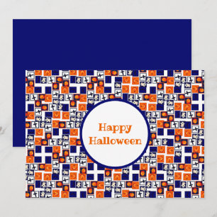 speels Halloween-thema patroon  Feestdagenkaart