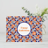 speels Halloween-thema patroon Feestdagenkaart (Staand voorkant)