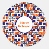 speels Halloween-thema patroon Ronde Sticker (Voorkant)