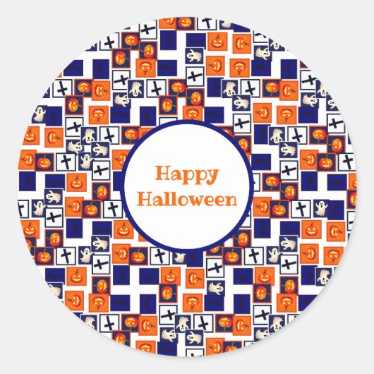 speels Halloween-thema patroon Ronde Sticker (Voorkant)