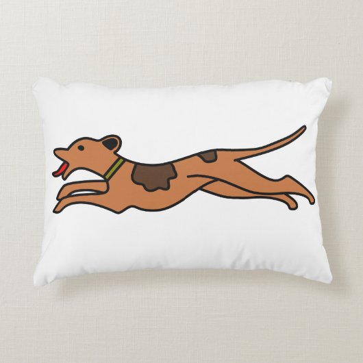Speels Hardloophondenaccentkussen – puur katoen Accent Kussen (Voorkant)