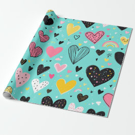 speels hart inpakpapier