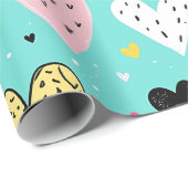 speels hart inpakpapier (Rol Hoek)