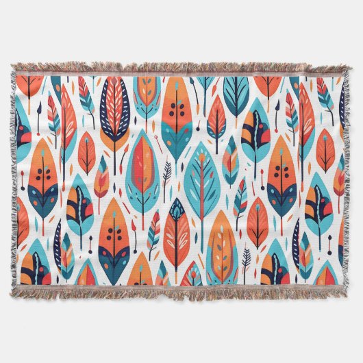 Speels herfstbladpatroon deken (Voorkant)