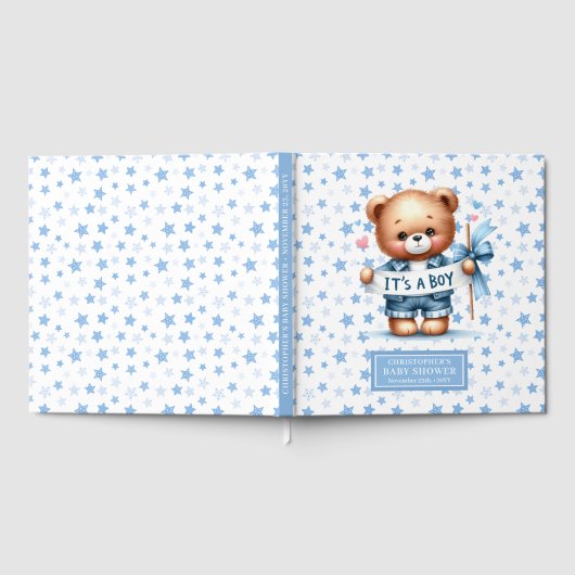 Speels Het is een jongen teddybeer gastenboek aand (Volledig)