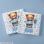 Speels Het is een jongen teddybeer gastenboek aand