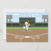 Speels honkbal baby shower kaart (Achterkant)
