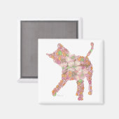 Speels Kat in pINK Magnet (Voorkant / Achterkant)