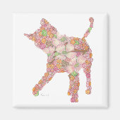 Speels Kat in pINK Magnet (Voorkant)