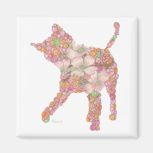 Speels Kat in pINK Magnet (Voorkant)