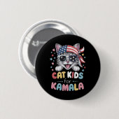 Speels kattenontwerp voor kinderen ronde button 5,7 cm (Voorkant /achterkant)